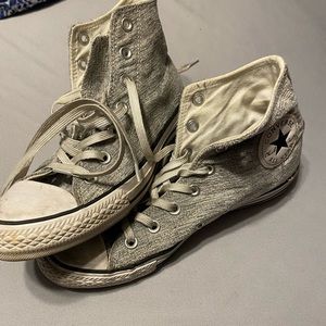 Silver high top converse